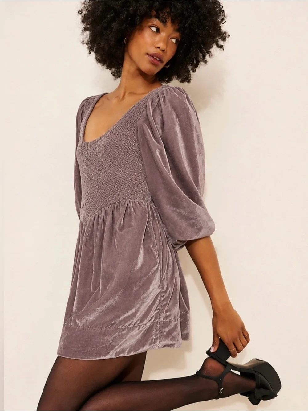Free People Farrier Velvet Mini Dress. NWT. Winter bloom